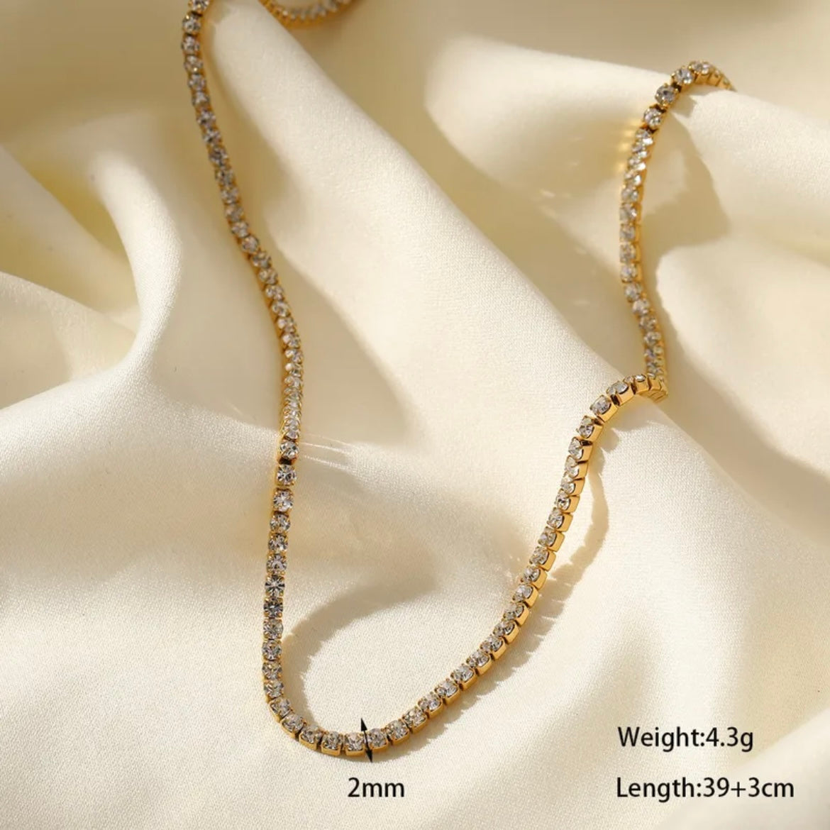 Tennis necklace 2mm