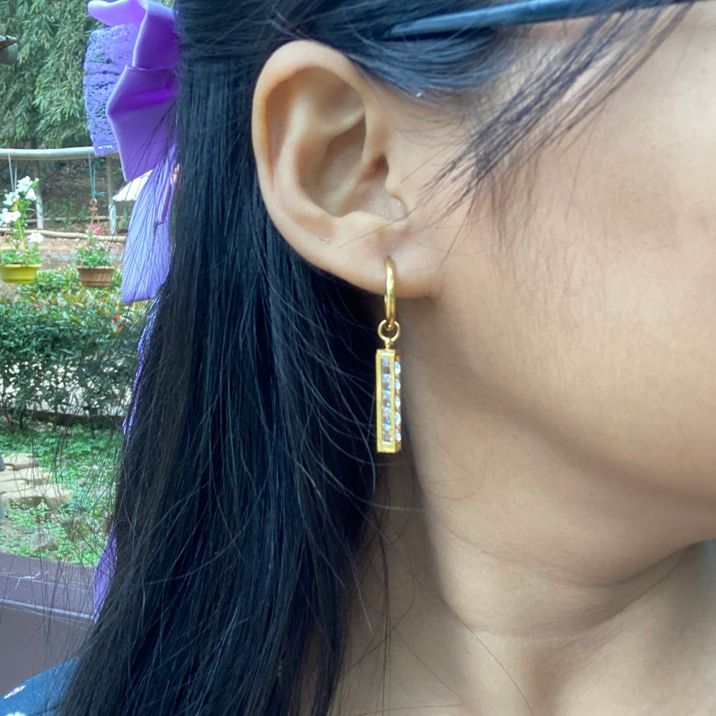 Detachable bar earrings