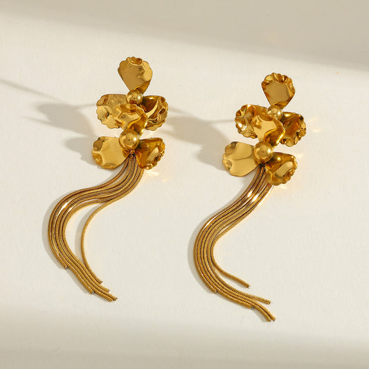 Flower statement earrings