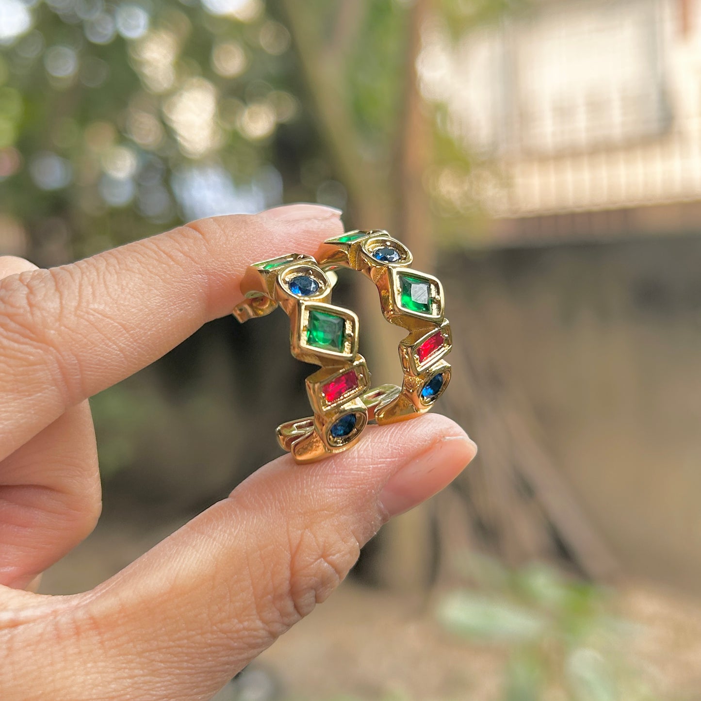 Multi coloured hoops