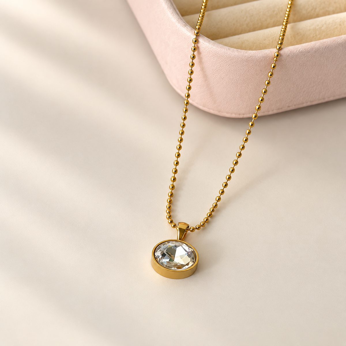 Iris oval stone necklace