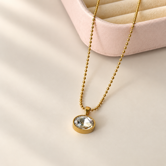 Iris oval stone necklace