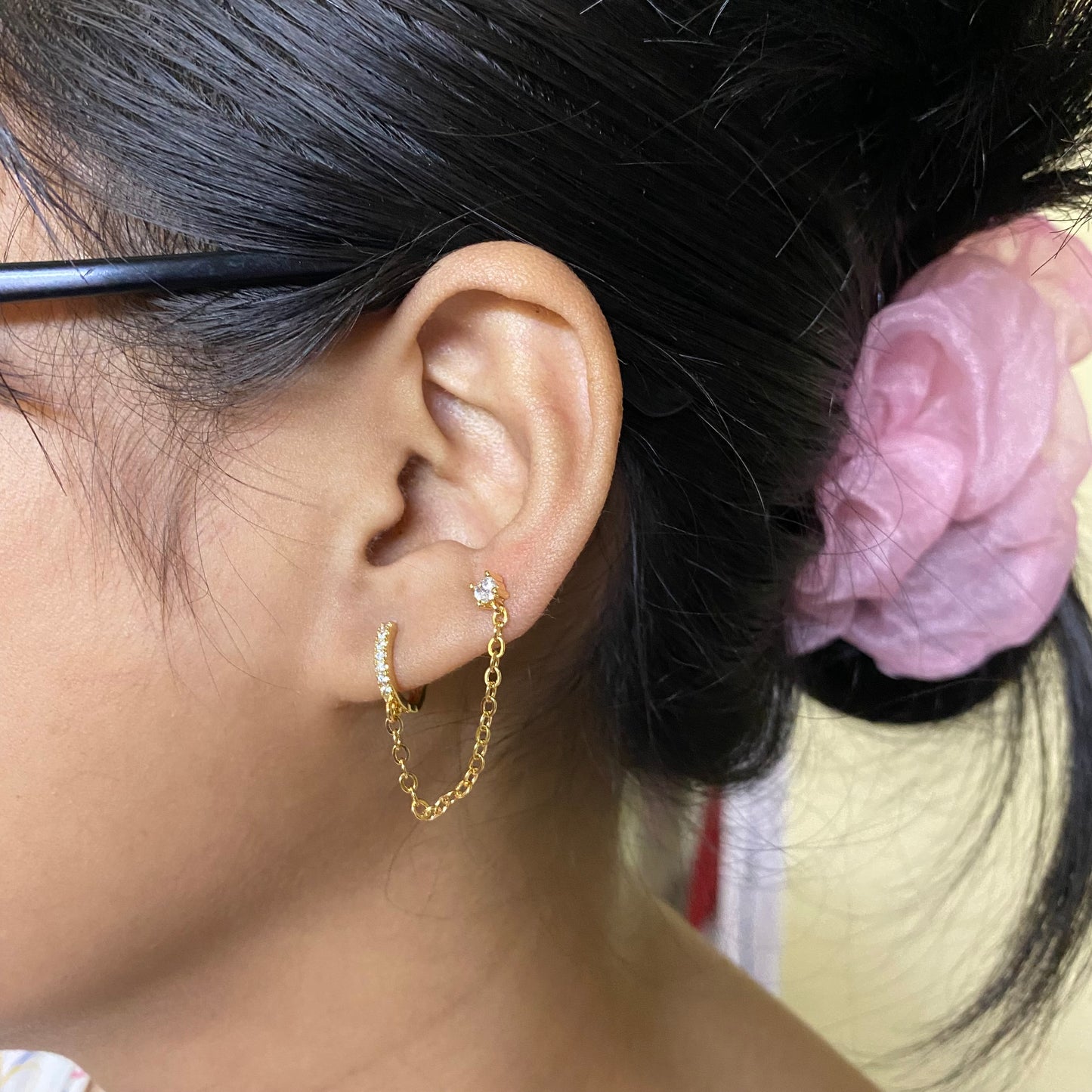 Double piercing earrings