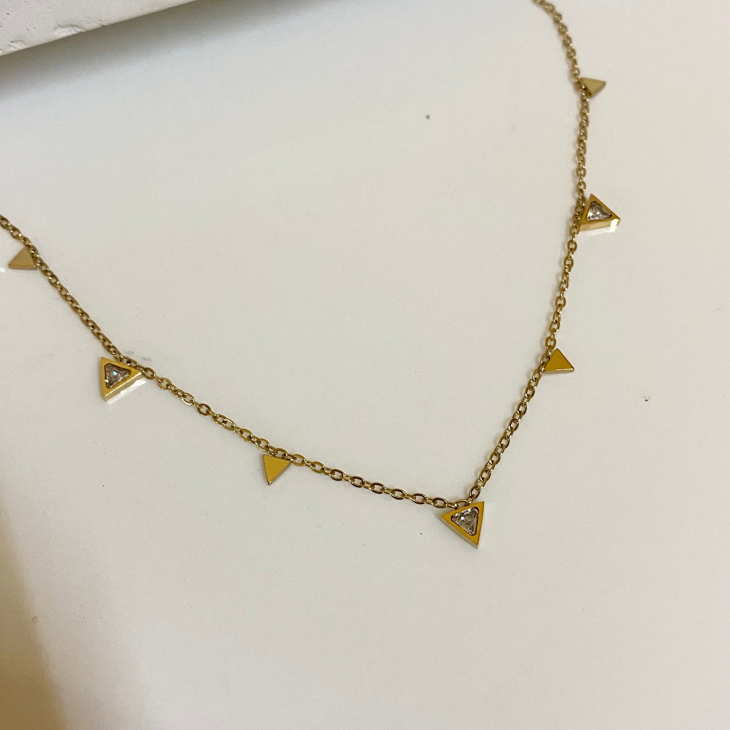 Tiny triangle necklace