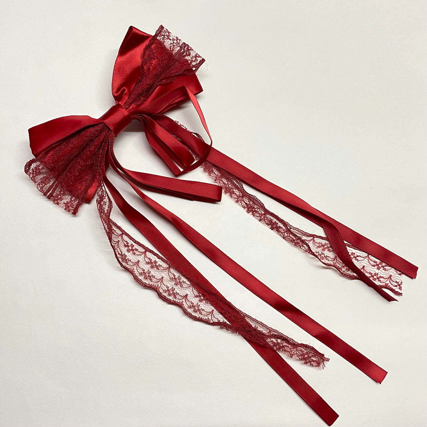 French barrette lace bow