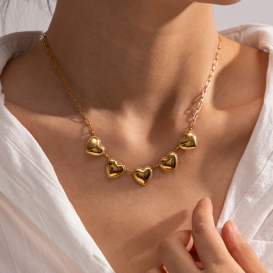 5 heart necklace