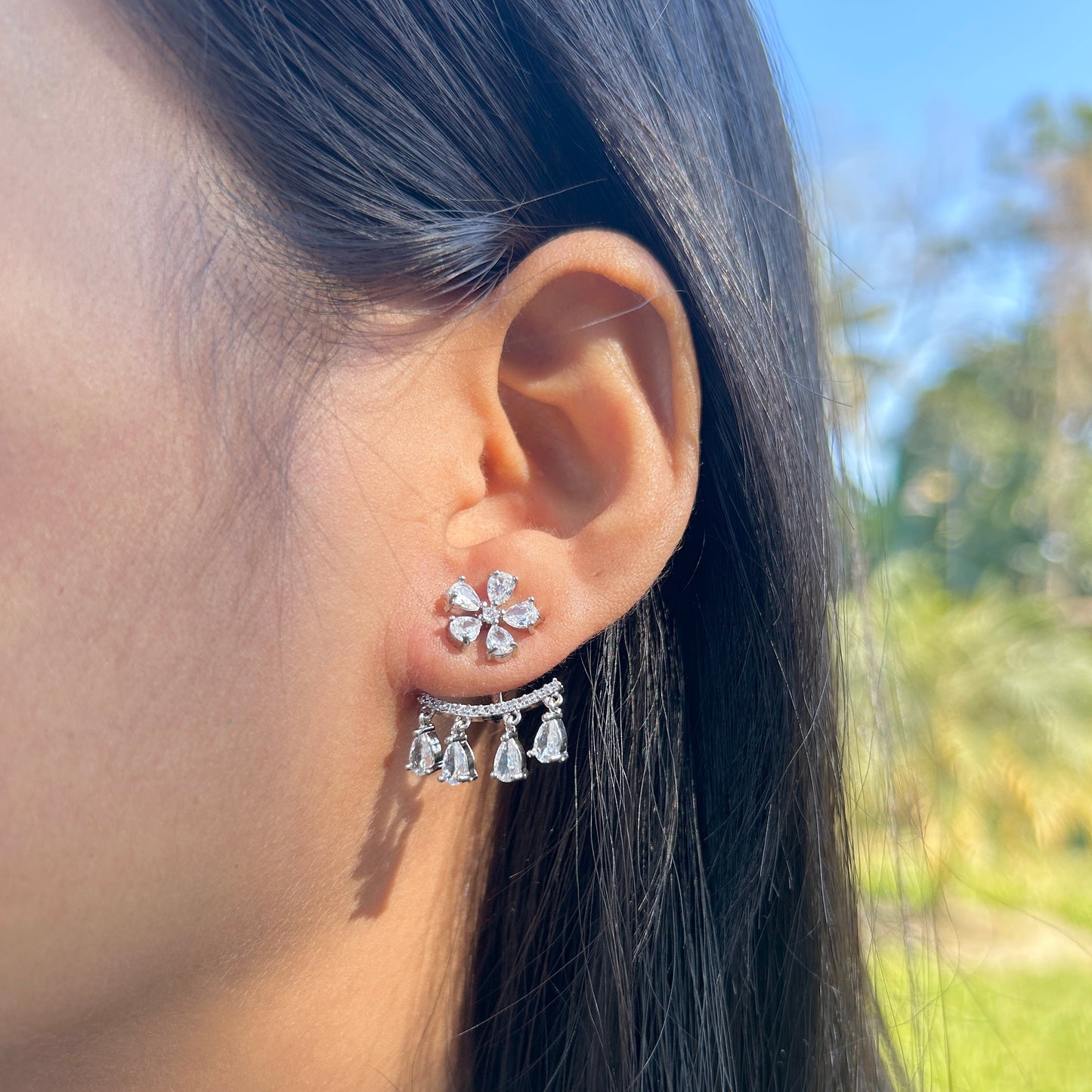 2in1 flower earrings