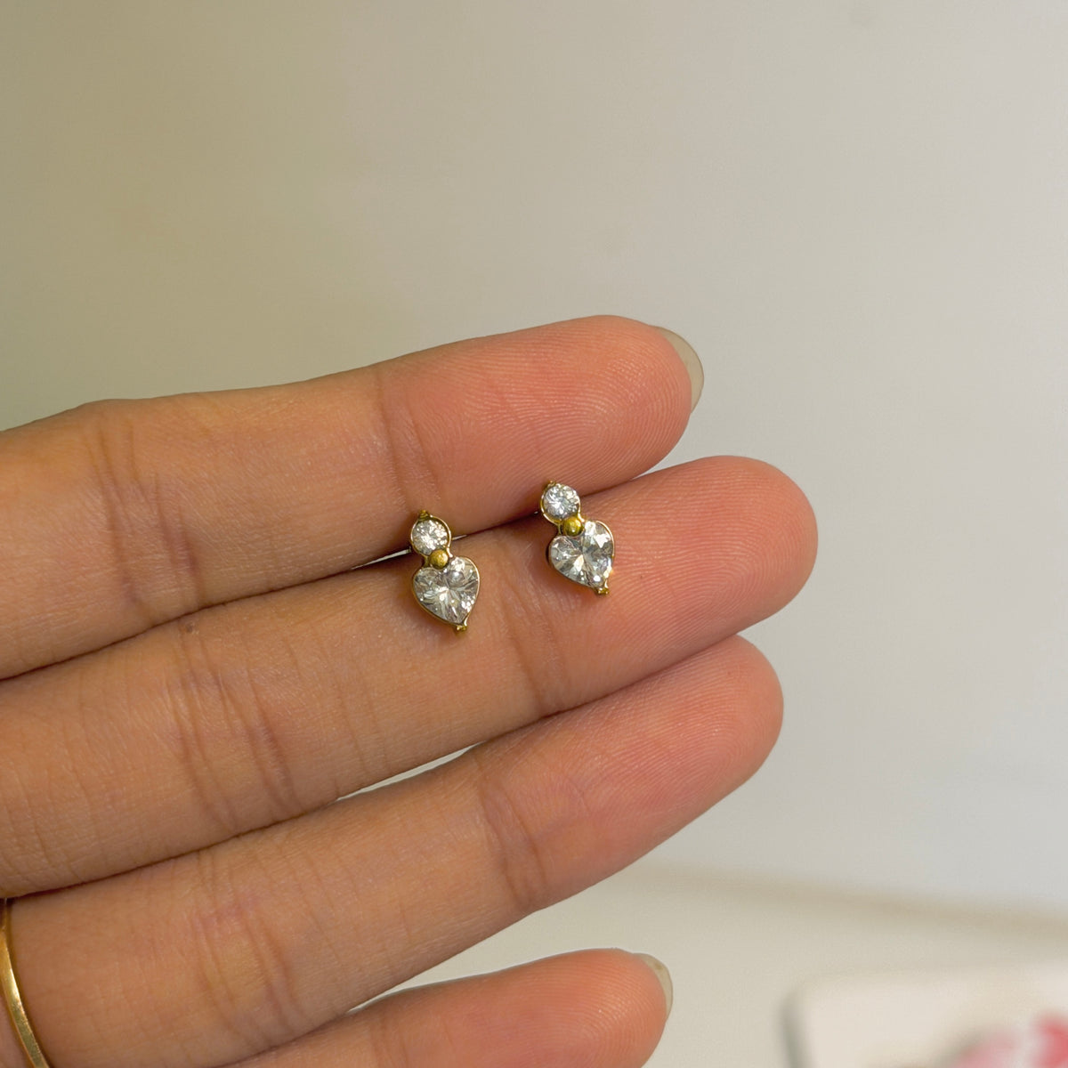 Heart drop studs