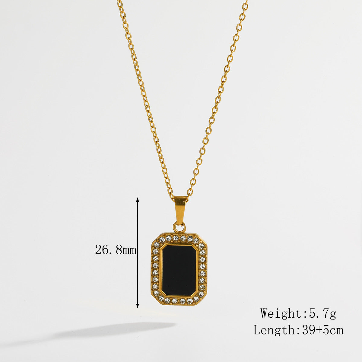 Rectangle black necklace