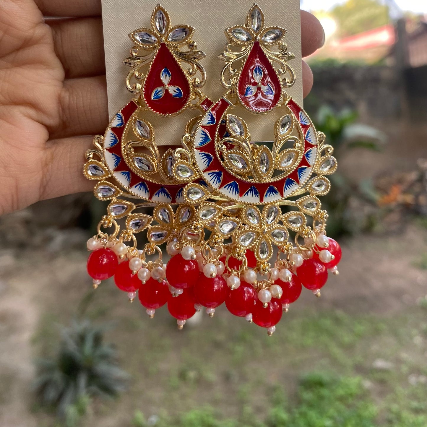 Meenakari chandbalis