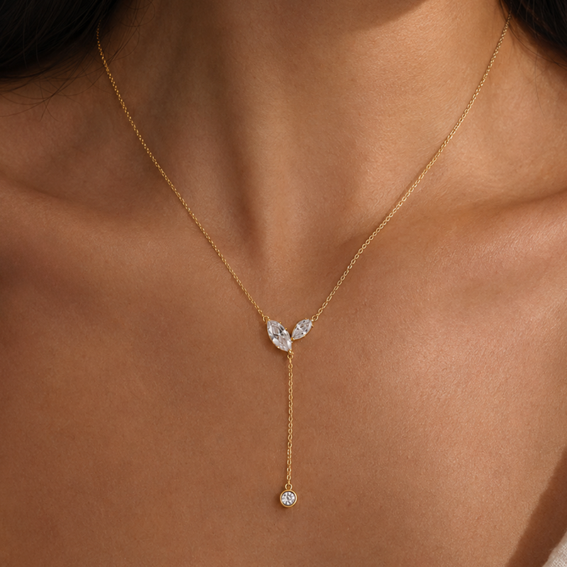 Y duo drop necklace