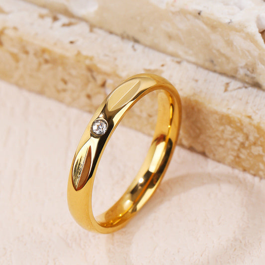 Tiny stone band ring