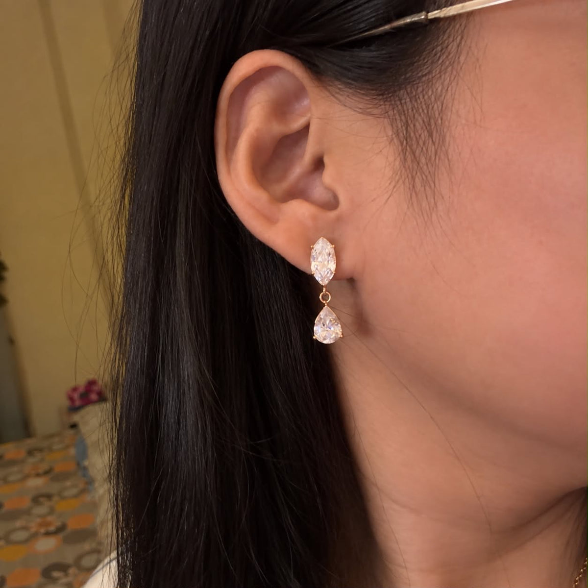 Stone drop earrings
