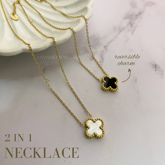 Clover necklace(reversible)