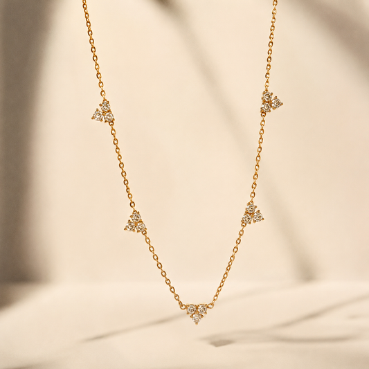 Tri stone necklace