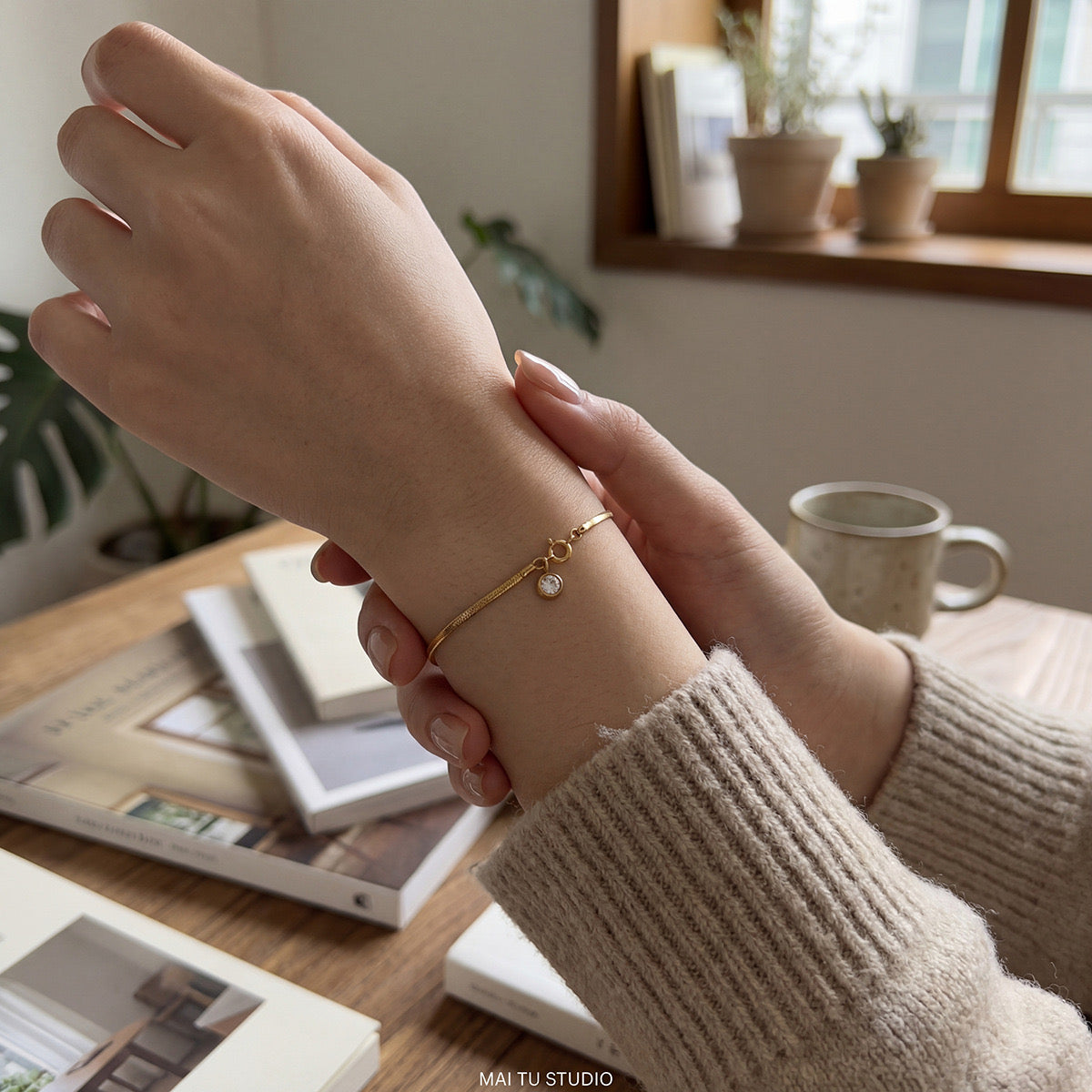 Diamond drop bracelet
