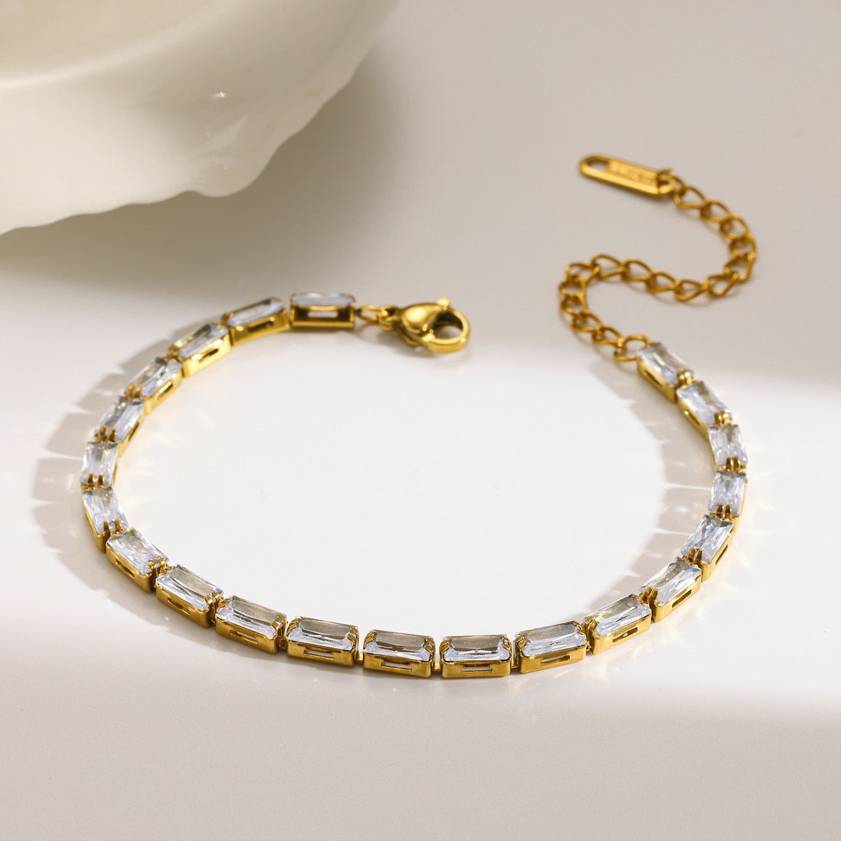 Rectangle tennis bracelet