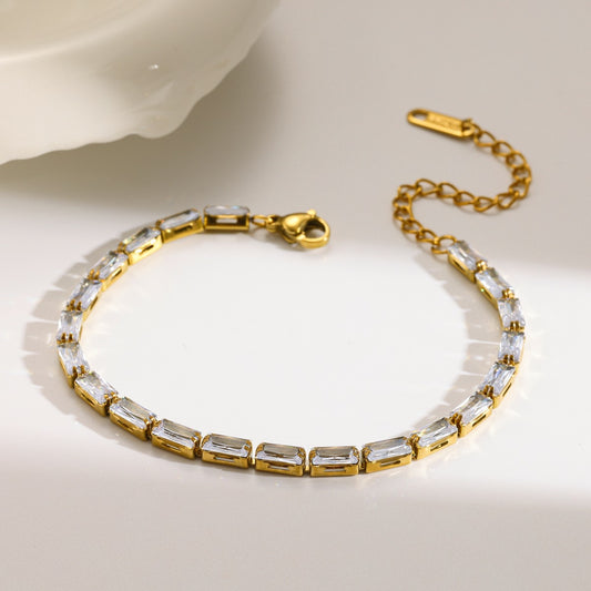 Rectangle tennis bracelet