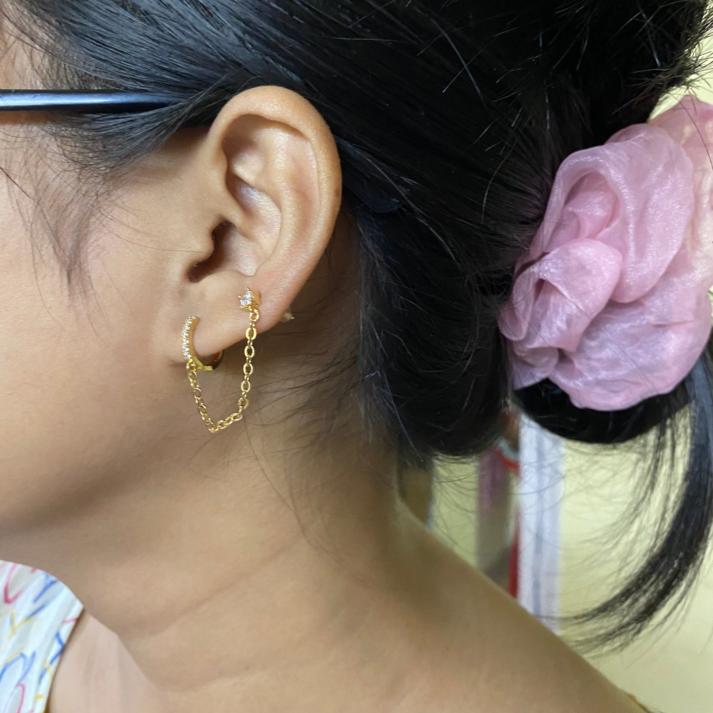 Double piercing earrings