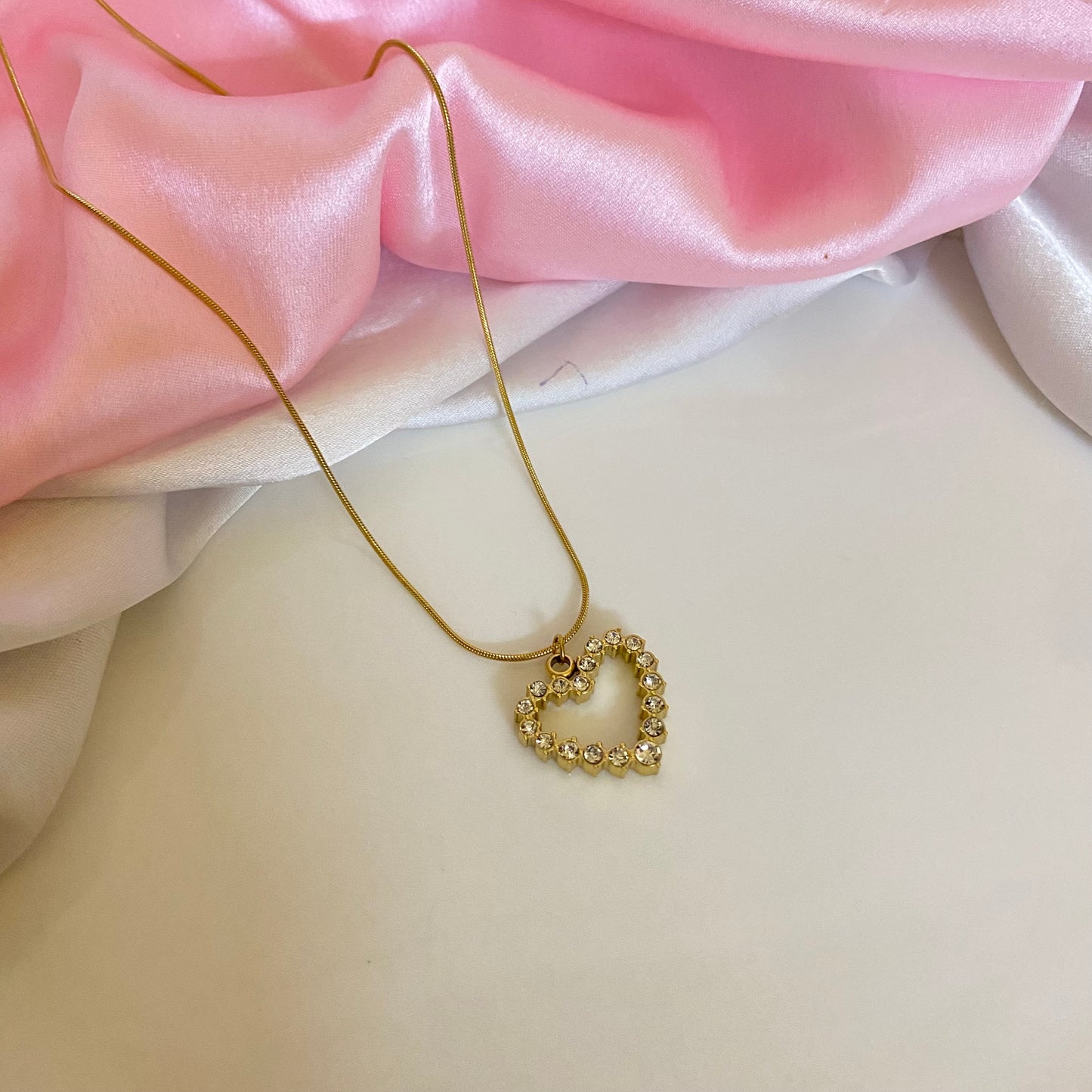 Big studded heart necklace