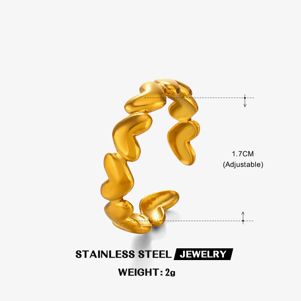 Adjustable heart ring
