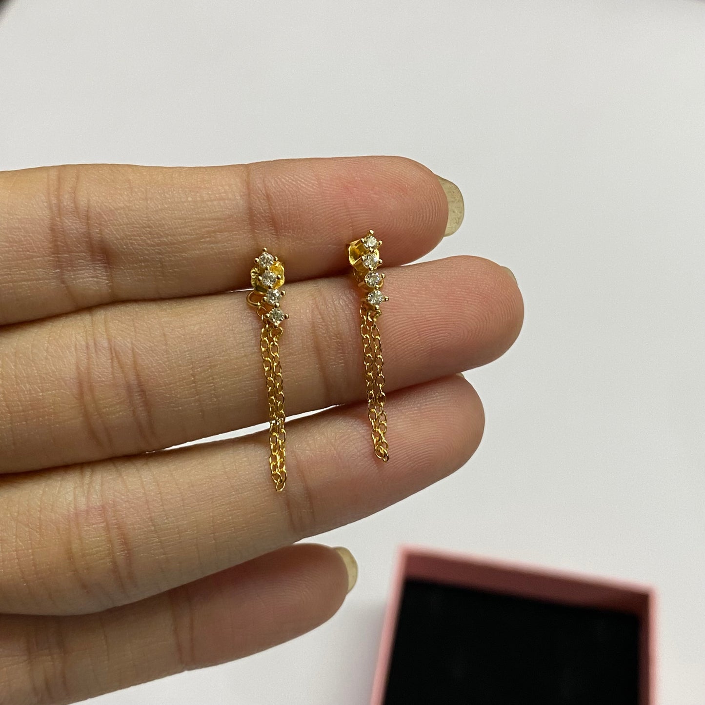 Chain drop earrings (S925)