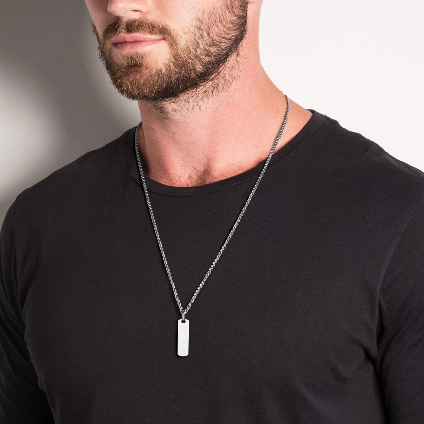 Slim rectangle chain for men