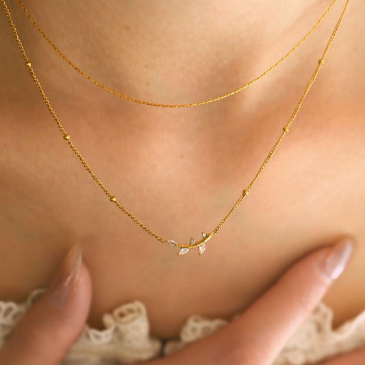 Dual leafy necklace