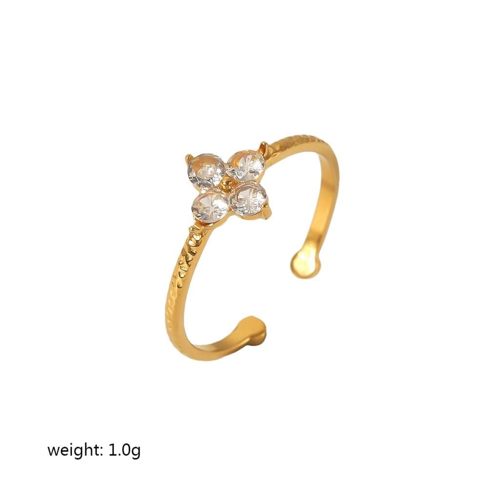 18k gold plated flower ring