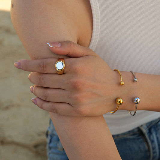 Bead bangle cuff