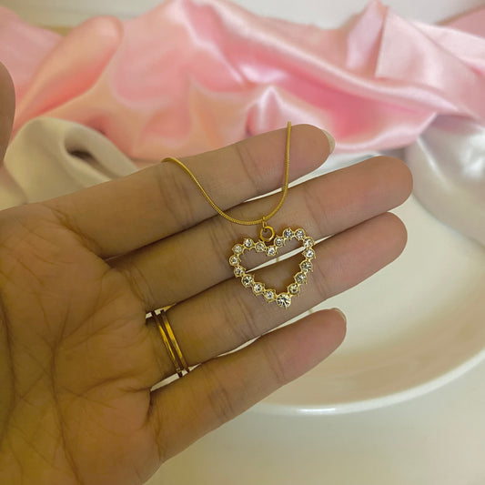 Big studded heart necklace