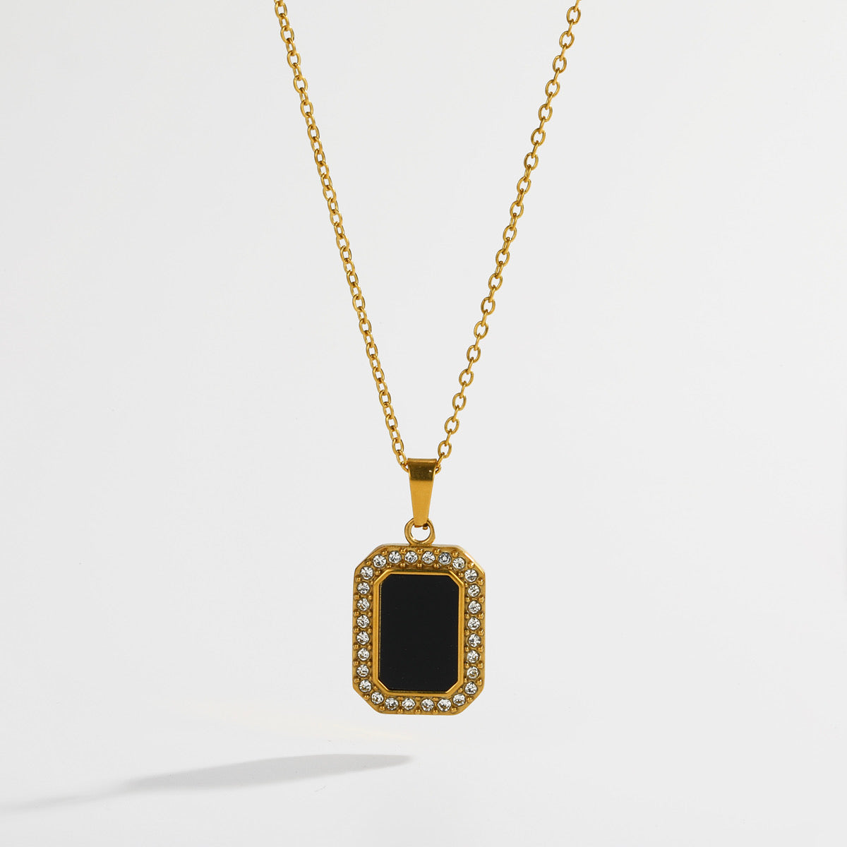 Rectangle black necklace