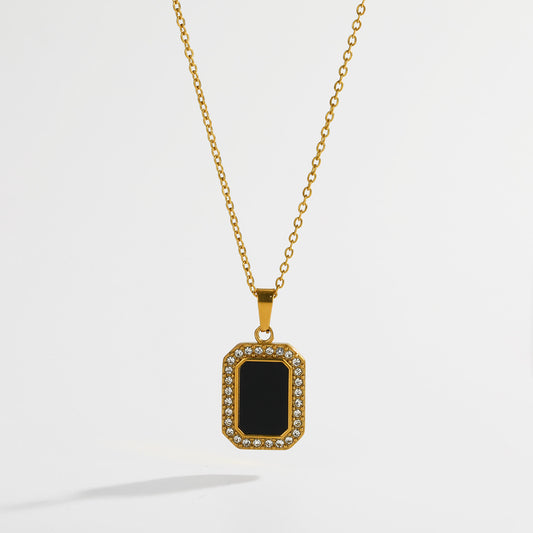 Rectangle black necklace