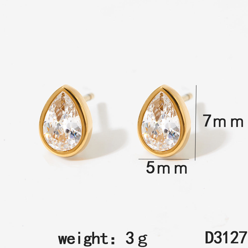 Drop diamond studs