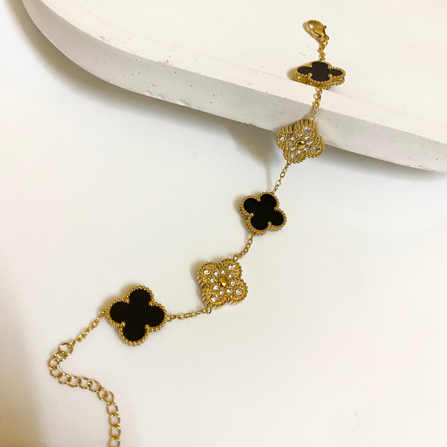 Studded clover bracelet