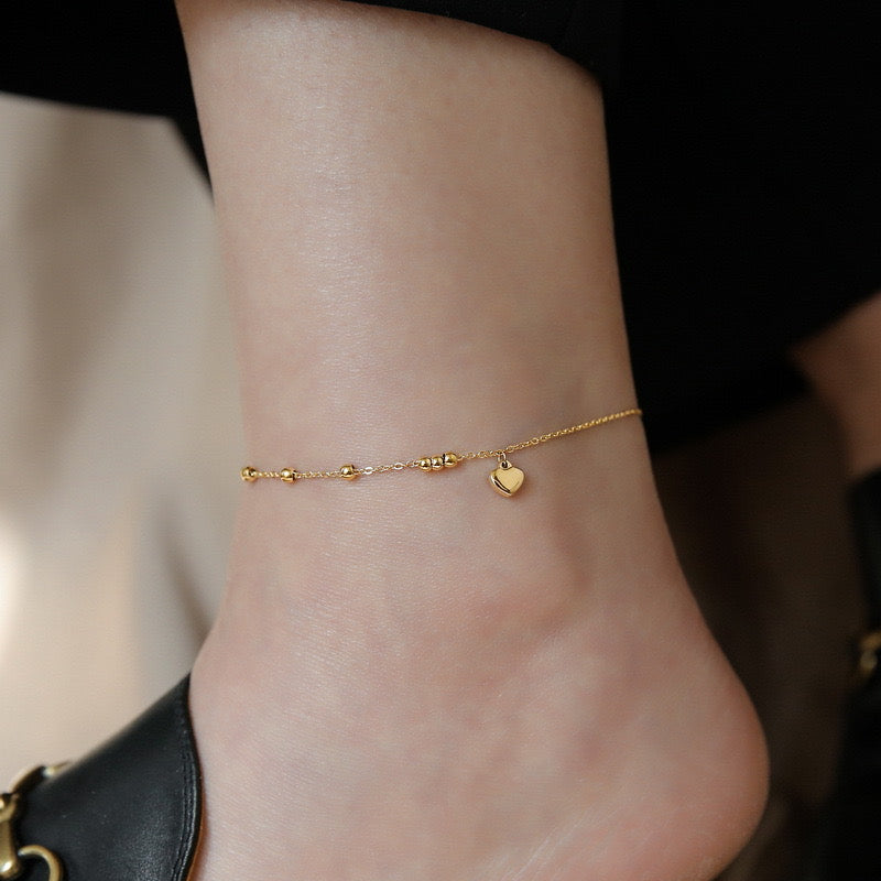 Tiny heart anklet (1piece)