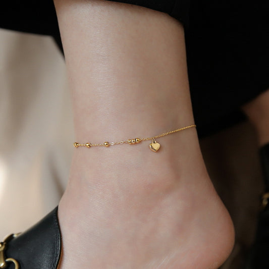 Tiny heart anklet (1piece)