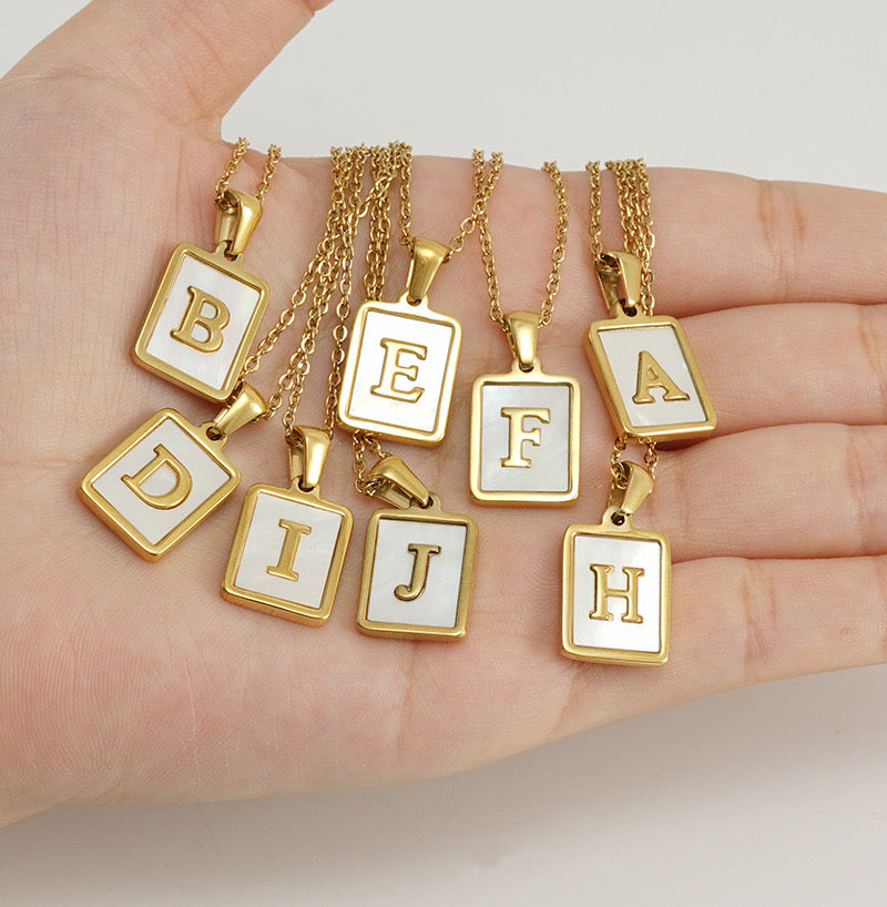 Initial rectangle necklace