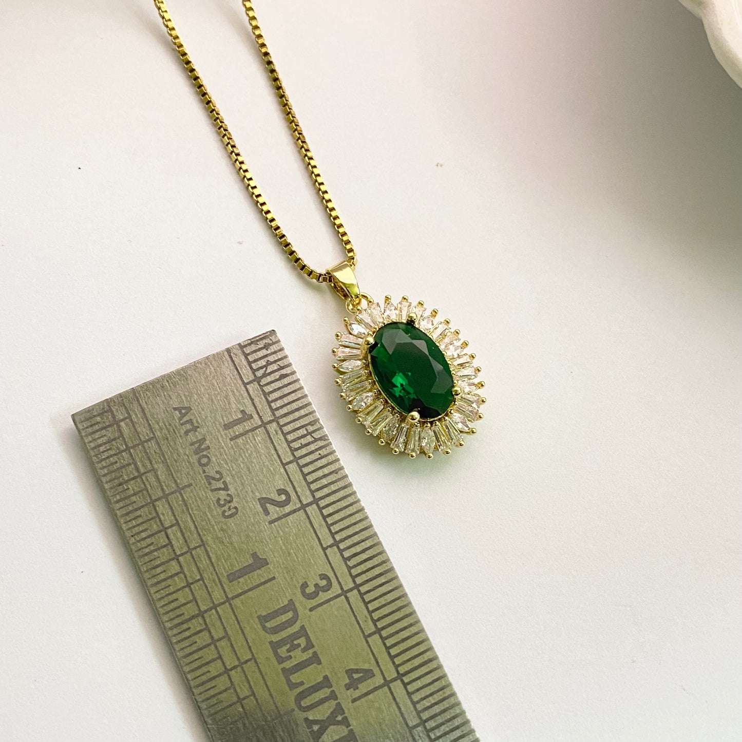 Emerald stone necklace