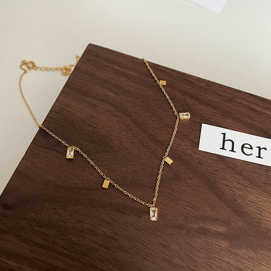 Tiny rectangle necklace