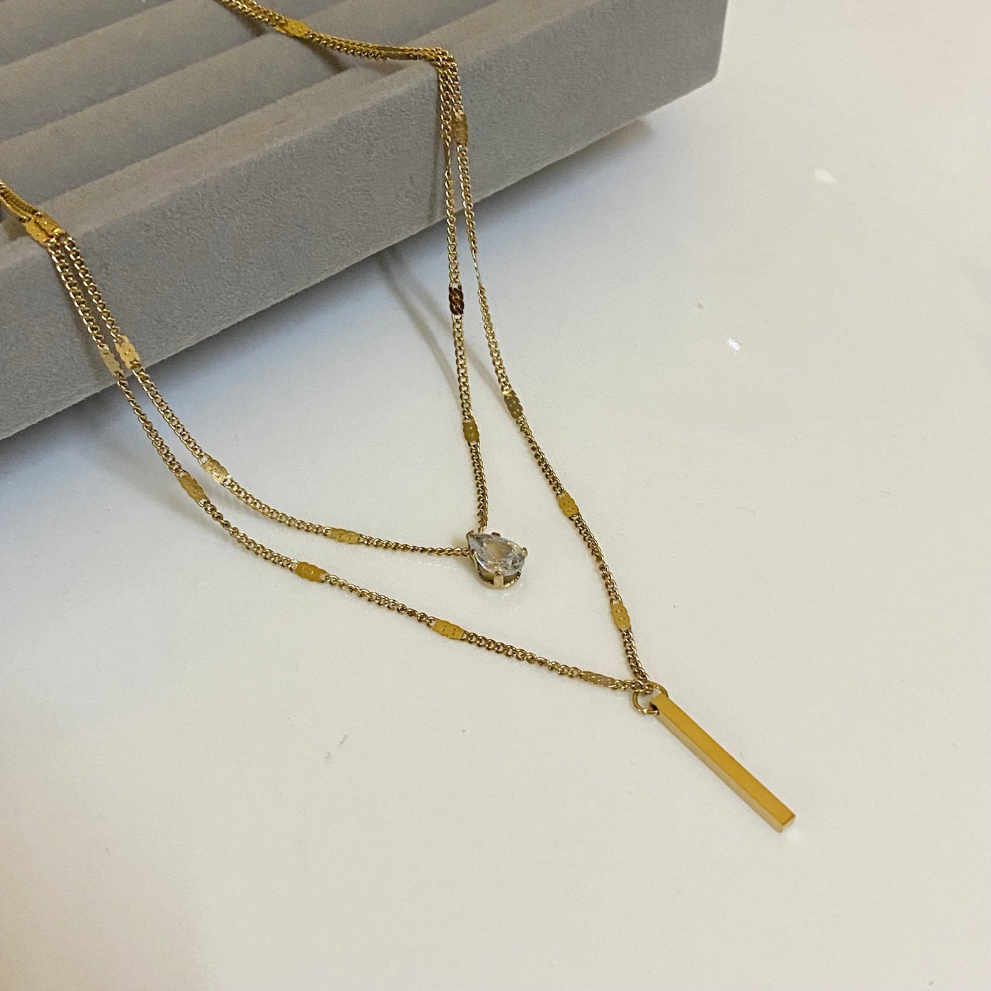 Dual bar necklace