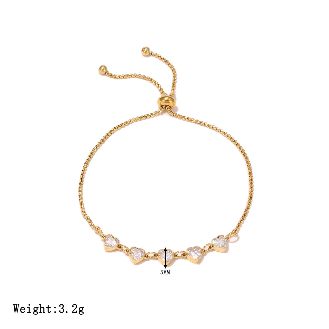 Heart adjustable bracelet