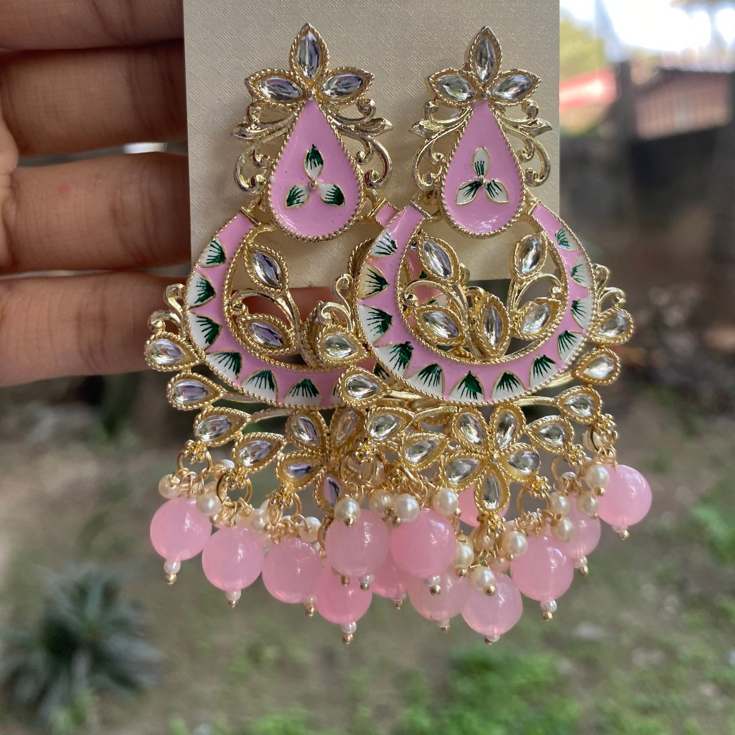 Meenakari chandbalis